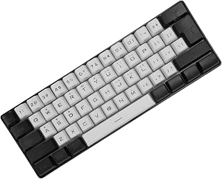 Compare Portable Mechanical Gaming Keyboard, LED Backlit Compact 61 Keys Small Wired Keyboard with Multi RGB Modes Compatible with for 98 NT 2000, for OS X Laptop PC White at KSA Price
