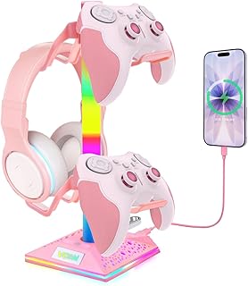 VCOM RGB Gaming Headphones Stand with 10 Light…