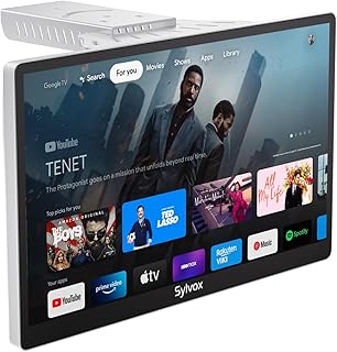 Compare SYLVOX Kitchen TV, Small Smart TV for Kitchen, 15.6 inch 1080P Full HD Under Cabinet TVs, Google Smart Television with Voice Remote Control WiFi Bluetooth Chromecast 2 Speakers, Compact & Foldable at KSA Price