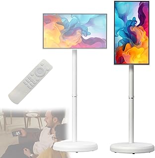 Compare Portable Smart TV on Wheels  21.5inch Portable Monitor with Remote Control, Movable Touchscreen Full Swivel Rotation, Builtin 6000mAh Battery, for Streaming, Work 4GB+64GB at KSA Price