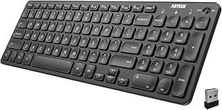 Compare Arteck HW3052 2.4G Wireless Keyboard Ultra Slim Full Size Keyboard with Numeric Keypad and Media Hotkey for ComputerDesktopPCLaptopSurfaceSmart TV and Windows 1110 Builtin Rechargeable Battery at KSA Price