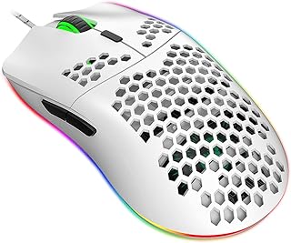 Compare Eacam J900 USB Wired Gaming Mouse RGB Gaming Mouse with Six Adjustable DPI Ergonomic Design for Desktop Laptop White at KSA Price