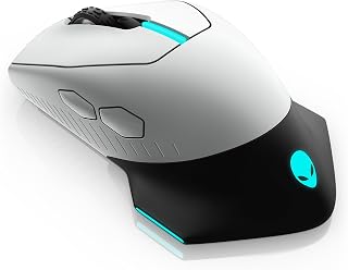 Compare Dell Alienware WiredWireless Gaming Mouse 610MLight, Lunar Light at KSA Price