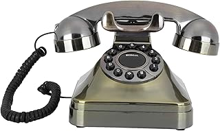 Compare Vintage Landline, Old Fashioned Landline Phones with Classic Antique Style, Telephone Antique Bronze High Definition Call Large Button at KSA Price