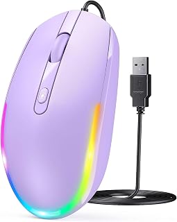Seenda Wired Mouse, LED RGB Backlit Mouse with…