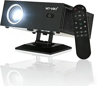 Compare MTVIKI 4K Projector Smart Projector Home Cinema Supports 18000 Lumen Auto Focus  Auto Keystone Correction Projector Full HD 1080P Resolution with 360° Rotating Stand at KSA Price