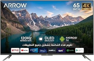 ARROW 65-Inch 4K HDR10+ Smart Android LED TV-Frame…