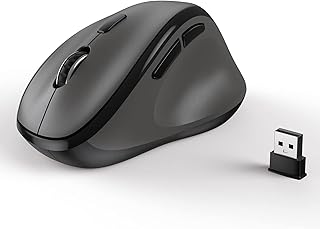 Compare Ergonomic Wireless Mouse with USB Receiver for PC Computer, Laptop and Desktop, Ergo Vertical Mouse with Silent Clicks Long Battery Life, Up to 1600 DPI & 1 AA Battery Powered, Grey at KSA Price