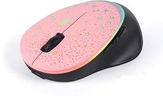 Compare Wieless Gaming Mouse, DualMode TypeC Rechargeable 2.4G Wireless Mouse with Colorful Starry Sky Light Effect,Ergonomic Optical Mouse for Laptop,PC,Computer,Notebook Pink at KSA Price