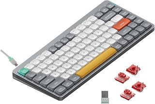 Compare nuphy Air75 V2 Portable 75% Mechanical Keyboard,Wireless Keyboard,Supports Bluetooth2.4GUSBC RGB Bluetooth Keyboards,Compatible with WindowsMac OSLinux Systems GrayGateron Cowberry at KSA Price