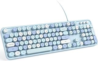 KNOWSQT Wired Computer Keyboard - Blue Colorful…