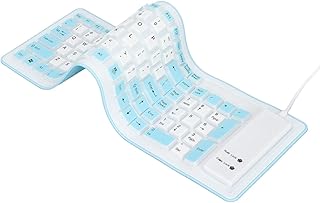 Foldable Silicone Keyboard with 103 Keys, Wired…