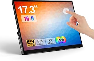 Compare Portable Monitor Touchscreen 17.3 Inch 4K 60Hz 3840x2160 UHD Metal Frame,Travel Monitor with Kickstand& Dual Speaker,USB C, HDMI Plug&Play for Laptop,PC, MAC,Phone,Xbox,PS45,Switch,Pi at KSA Price