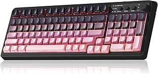 Compare AULA S99 Keyboard, Wireless Gaming Keyboard Bluetooth Ergonomic Creamy Computer Keyboards Cute Full Size Backlit TriMode BT2.4GHzUSBC for PC Laptop  Black & Pink Gradient at KSA Price