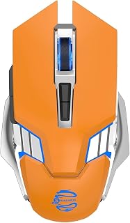 Compare Bluetooth Gaming Mouse, RGB Rechargeable USB Wireless Mouse, Quiet Click, LED Backlit, Ergonomic, with Side Button, 6 Button, DPI Adjustable, Computer Mice for Laptop PC MacBook Chromebook  Orange at KSA Price