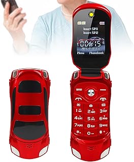 Compare Flip Phone  1.8" Display, Large Buttons & Icons, Sports Car Shape Cell Phone, Double SIM Card, SOS Emergency Button, Speed Dial, Torch, FM Radio for Easy Use,Red at KSA Price