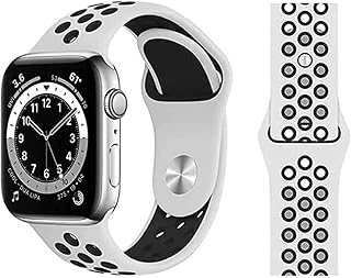Compare Compatible For Apple Watch Band 4244mm45mm49mm Breathable Sports Silicone Wristbands Straps at KSA Price