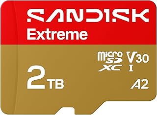 Compare SanDisk 2TB Extreme microSDXC Card, + SD adapter, For Smartphones, Action Cams, Drones, Speeds up to 240 MBs, 4K UHD RescuePRO Deluxe, UHSI, U3, V30 at KSA Price