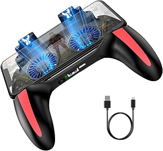 Compare Joyzzz Mobile Game Controller with Cooling Fan, Dual Cooling System Gamepad with Joystick, Perfect for AndroidiOS Mobile Gaming, Reduces Overheating During Long Play Sessions at KSA Price