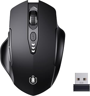 Compare Wireless Mouse,Upgraded 2.4GHz Rechargeable Battery Level Visible Ergonomic Computer Mouse,4 Levels DPI, Wireless Mice for Laptop ComputerMatte Black at KSA Price