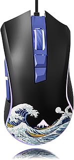 Compare HITIME XVX Wired Gaming Mouse, 12000 DPI RGB Gaming Mouse with 12 Backlit Modes & 7 Macro Buttons, PC Gaming Mice Support DIY Keybinding, Mouse Gamer Computer Mouse for Laptop PC Mac Windows, Kanagawa at KSA Price