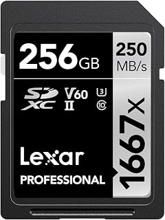 Compare Lexar Professional 1667x SD Card 256GB, SDXC UHSII Memory Card, Up to 250MBs Read, 120MBs Write, Class 10, U3, V60 SD for Professional Photographer, Videographer, Enthusiast LSD256CB1667 at KSA Price