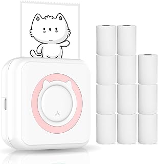 Compare Alisa Mini Printer,Allinone Photo Printer Multifunction Portable Printer Wireless Instant Mini Printer Support BT Connection for Smartphone with 11 Paper Rolls 57mm Compatible with iOS Android at KSA Price
