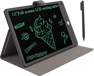 Compare LCD Writing Tablet for Adults, 12 Inch Full Screen with PU Tablet Case, Reusable Digital Notepad, Erasable Electronic Drawing Tablet, Black at KSA Price