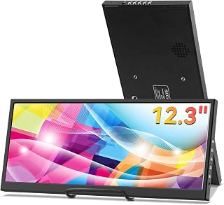 Compare 12.3 Inch Secondary Monitor, IPS Stretched Bar LCD Travel Display 1920 * 720 HDMI USBC, Mini Portable Monitor Metal Material for Laptop Computer Windows Aida64 GPU CPU RAM Monitoring,Builtin Speaker at KSA Price