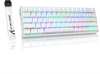Compare ATTACK SHARK X68MAX HE Rapid Trigger Wired Aluminum Gaming Keyboard,0.005mm RT Accuracy,Hall Effect Magnetic Switches,Adjustable Actuation,8000Hz Polling Rate,SOCD, 0.08ms Latency,RGB White Contours at KSA Price