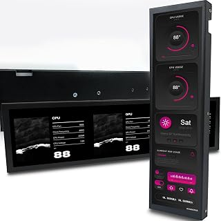 Compare WOWNOVA 9.2" LCD Screen Inside PC Case Computer Temp Monitor Screen, 1 Click 1 Cable to Get Started Quickly PC Temperature Display IPS Sensor Panel CPU RAM HDD Data FPS Mini Monitor Black at KSA Price