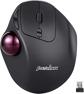 Compare Perixx11568 Perimice717 Wireless Trackball Mouse, Buildin 1.34 Inch Trackball with Pointing Feature, 5 Programmable Buttons, 2 DPI Level, Black at KSA Price