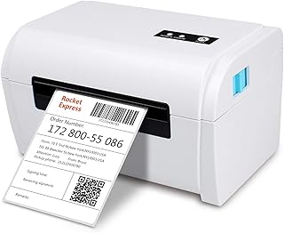 Compare Domary Thermal Label Printer High Speed Shipping Label Printer USB BT Connection Support 40110mm Paper Width Compatible with Windows for Supermarket Store Restaurant Logistic at KSA Price