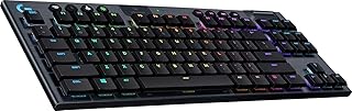 Compare Logitech G915 TKL Tenkeyless Lightspeed Wireless RGB Mechanical Gaming Keyboard, Low Profile Switch Options, LIGHTSYNC RGB, Advanced Wireless and Bluetooth Support  Clicky , Black at KSA Price