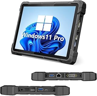 Compare 10.1" Rugged Tablet PC, IP67 Waterproof & Dustproof Outdoor Industrial Computer, Win 11 Pro, 16000mAh Large Battery, 8GB RAM 128GB SSD, 4G LTE, GPS, Front & Rear Camera, 1280 * 800 Display at KSA Price