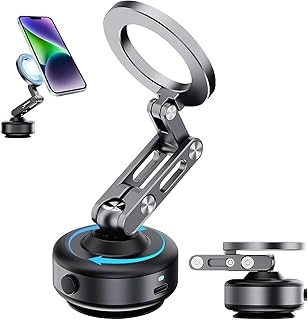 Electric Vacuum Magnetic Car Phone Mount, Azonee 360°…