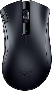 Compare Razer DeathAdder V2 X HyperSpeed Gaming Mouse: Ergonomic Design, UltraFast Wireless, 235hr Battery Life, 7 Programmable Buttons, Gen 2 Mechanical Switches, 5G 14K DPI Optical Sensor  Black at KSA Price