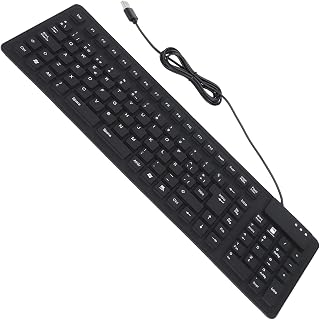 Yctze Portable Silent Silicone Keyboard with USB…