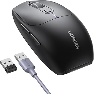 Compare UGREEN Gaming Mouse Rechargeable Trimode, 5000 DPI Bluetooth, 2.4GHz, Wired, RGB Backlighting Ergonomic Optical Mice, Lightweight Game with 5 Programmable Buttons for Laptop, PC, Tablet at KSA Price
