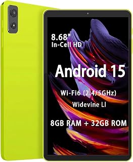 Compare 8.68 Inch Tablet Android 15, 3+5GB RAM 32GB ROM, RK3562 QuadCore, 1340 × 800 LCD, GPS, GMS & L1 Certified, Dual WiFi, 5000 mAh Battery, 2MP + 5MP Camera, 3.5 mm Headphone Jack, InCell Touch at KSA Price
