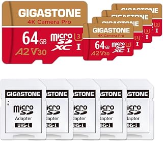 Gigastone 64GB Memory Card Pack of 5 Cards 4K…