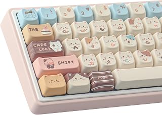 PBT Keycaps 132 Keys Cute Cat Keycaps Dye-Sublimation…