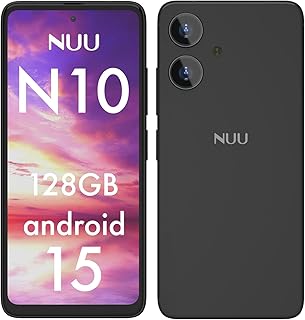 Compare NUU N10 Basic Cell Phone for TMobile, Mint, Metro, Qlink, Tello and More 4GB128GB, Perfect for Teenagers, Dual SIM 4G, OctaCore 6.6" 90Hz HD+, Unlocked Phones Android Phone 14, US Warranty Black at KSA Price