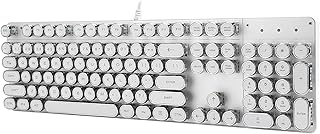 Compare GOWENIC Game Mechanical Keyboard,White Metal with Retro Round Cap Computer Parts and Replacement Button,Plug and PlayFast Response,for PC at KSA Price