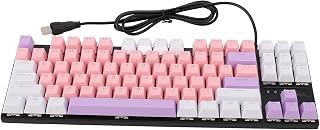 Compare 87 Keys Mechanical Gaming Keyboard, RGB Backlit Wired Waterproof USB Compact Computer Keyboard Red Switch, 26 Kinds RGB Lighting Effects & Full Key No CollisionPink White Purple at KSA Price