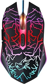 Compare VGUARD Gaming Mouse, Comfortable Wired USB Optical RGB Ergonomic Mice for PC Computer Laptop, 6 Programmable Buttons, 4 Adjustable Sensitivity, 7 Colors LED Backlight  BlackUpgraded Version at KSA Price