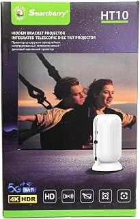 Compare Smartbarry HT10 Portable LED Projector – 4K Video Support, Wireless & Wired Screen Casting, HiFi Stereo Sound, Builtin Hidden Stand, Compact Home Theater Projector – White at KSA Price