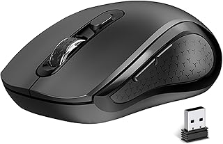 Compare Wireless Mouse for Laptop, PC, Chromebook, Mac, MacBook, Silent Wireless Mouse with USB Nano Receiver, Side Button, 2400 DPI, Anti Slip Roller, 6 Button Ergonomics Cordless Computer Mice  Black at KSA Price
