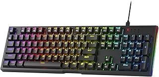 Compare Redragon K670 RGB Backlit Gaming Keyboard, 104 Keys HotSwap Mechanical Keyboard, Upgraded Socket, Quiet Linear Red Switch at KSA Price