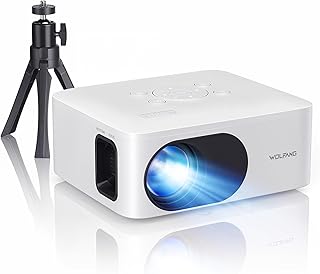Compare WOLFANG Mini with Tripod, 1080P Full HD Portable Phone, Outdoor Home Theater Movie Compatible with HDMI, USB, Smartphone, Tablet, PC, TV Stick, AV, Micro SD Card at KSA Price